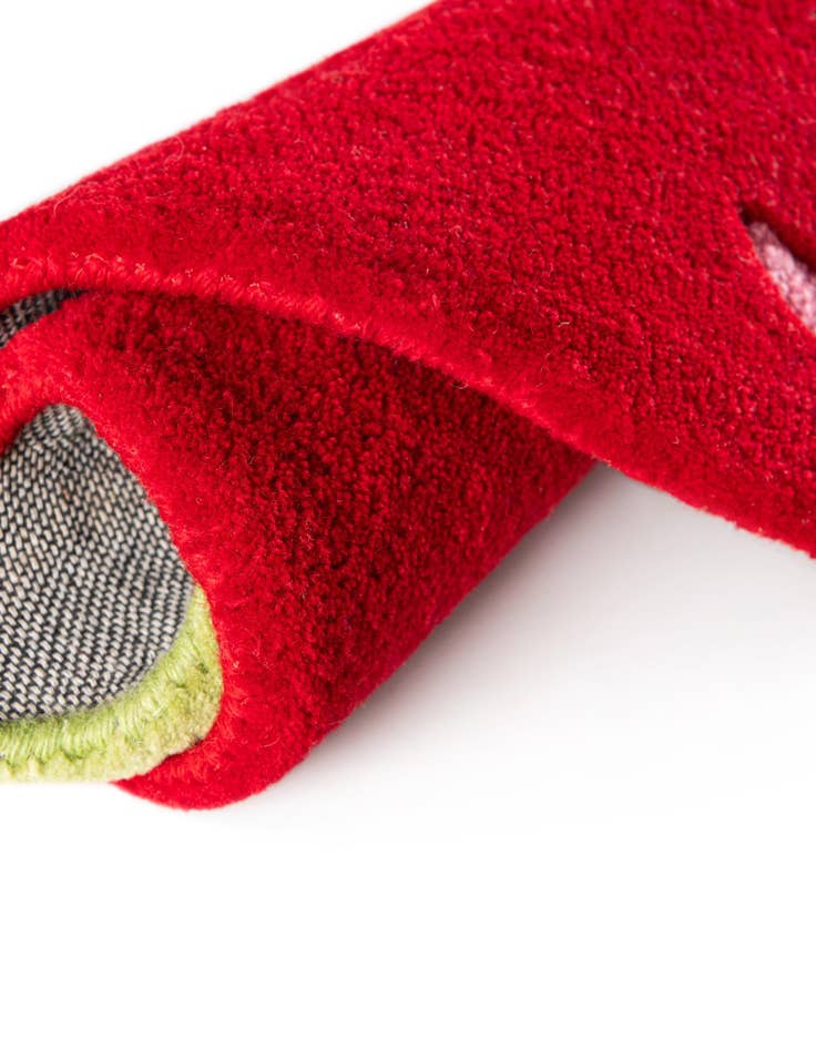 Detail image of  4' 6 x 5' 3 Happy Rugs Strawberry Wool Square