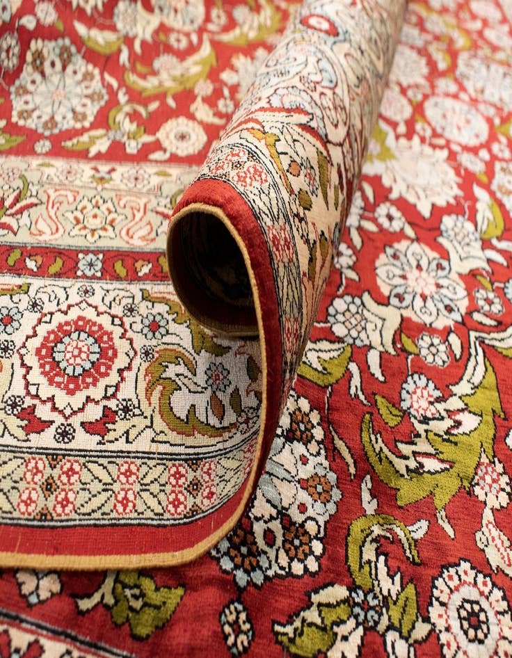 Detail image of  4' x 4' 1 Hereke Silk Square Rug