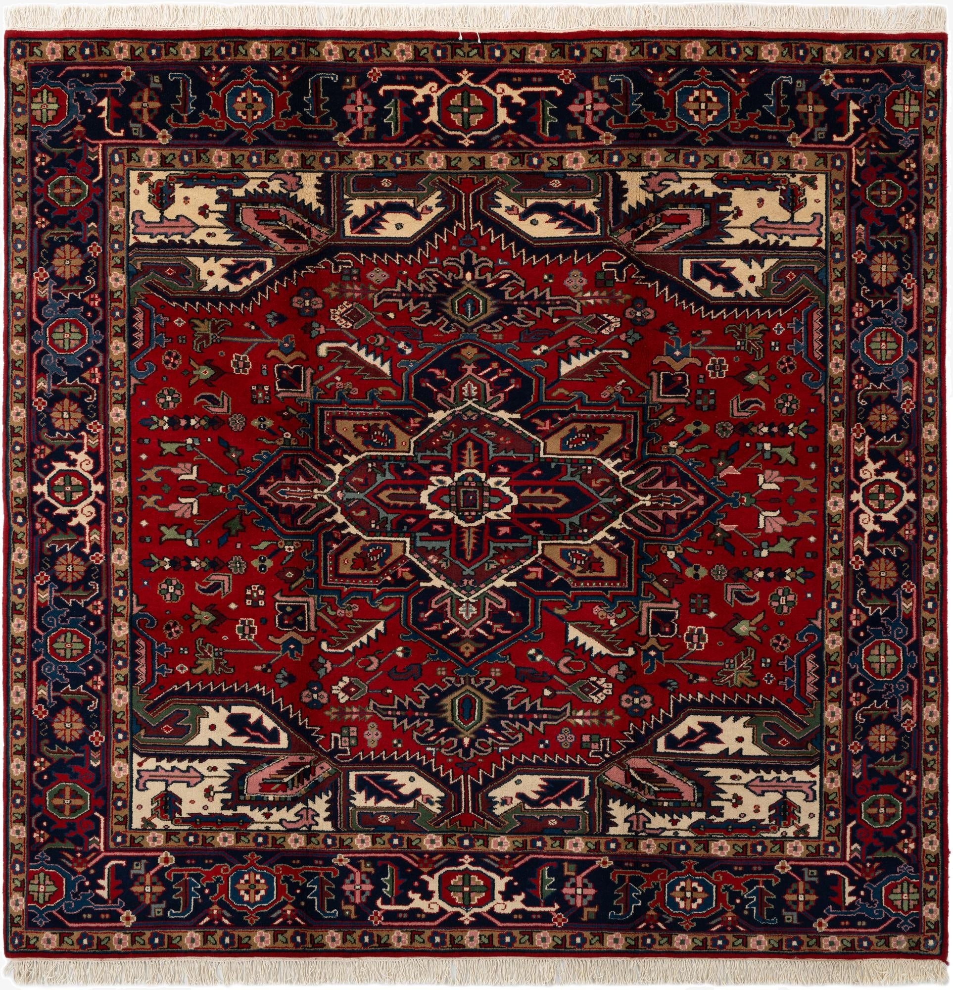  8' 3 x 8' 3 Heriz Wool Square Rug