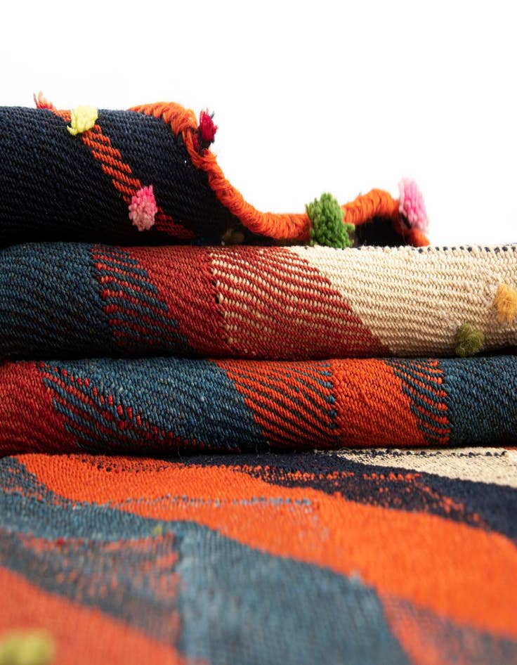 Detail image of  5' 8 x 6' 2 Jajim Wool Square Rug