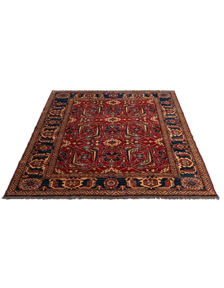 Detail image of  6' 2 x 6' 9  Hand Knotted Kazak Wool Square Rug