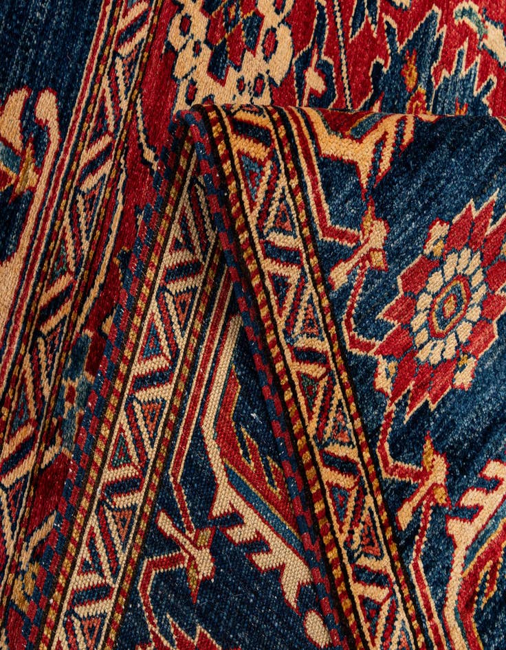 Detail image of  6' 2 x 6' 9  Hand Knotted Kazak Wool Square Rug