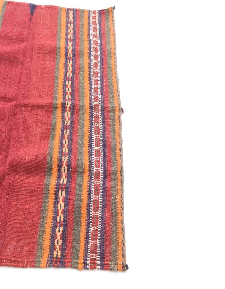 Detail image of  3' 6 x 3' 9  Hand Woven Kilim Afghan Wool Square Rug