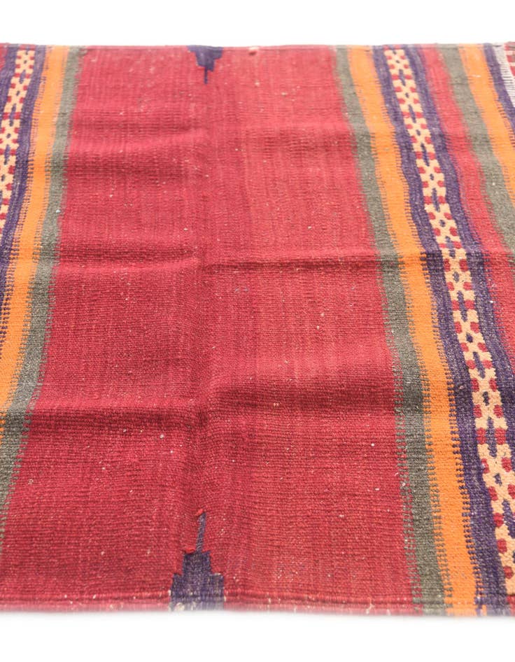 Detail image of  3' 6 x 3' 9  Hand Woven Kilim Afghan Wool Square Rug