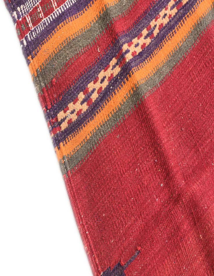 Detail image of  3' 6 x 3' 9  Hand Woven Kilim Afghan Wool Square Rug
