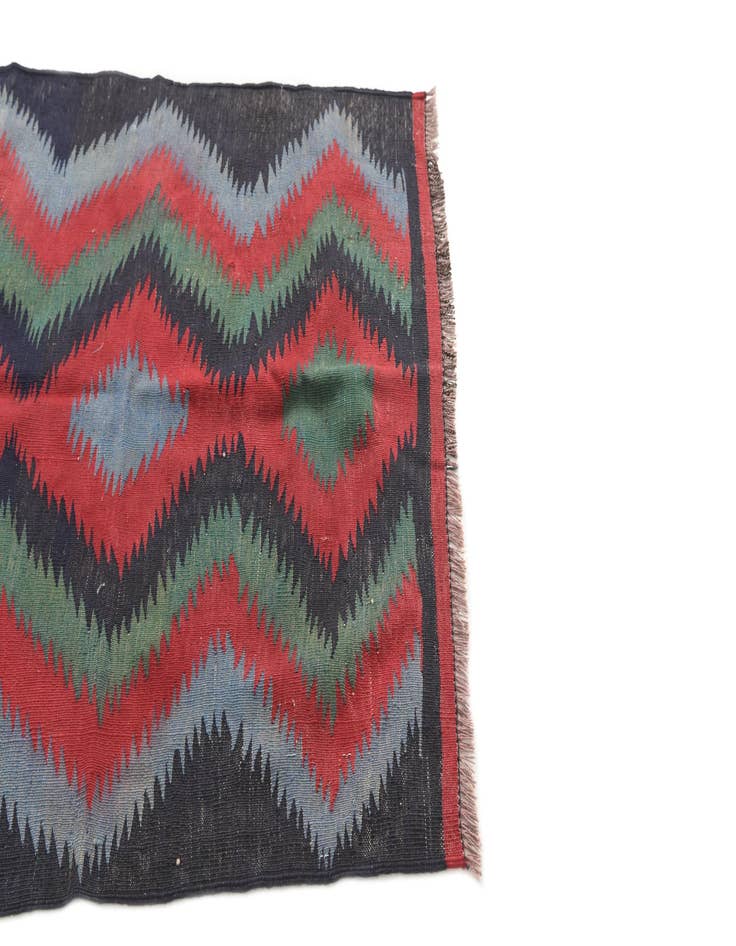 Detail image of  3' x 3' 5  Hand Woven Kilim Afghan Wool Square Rug