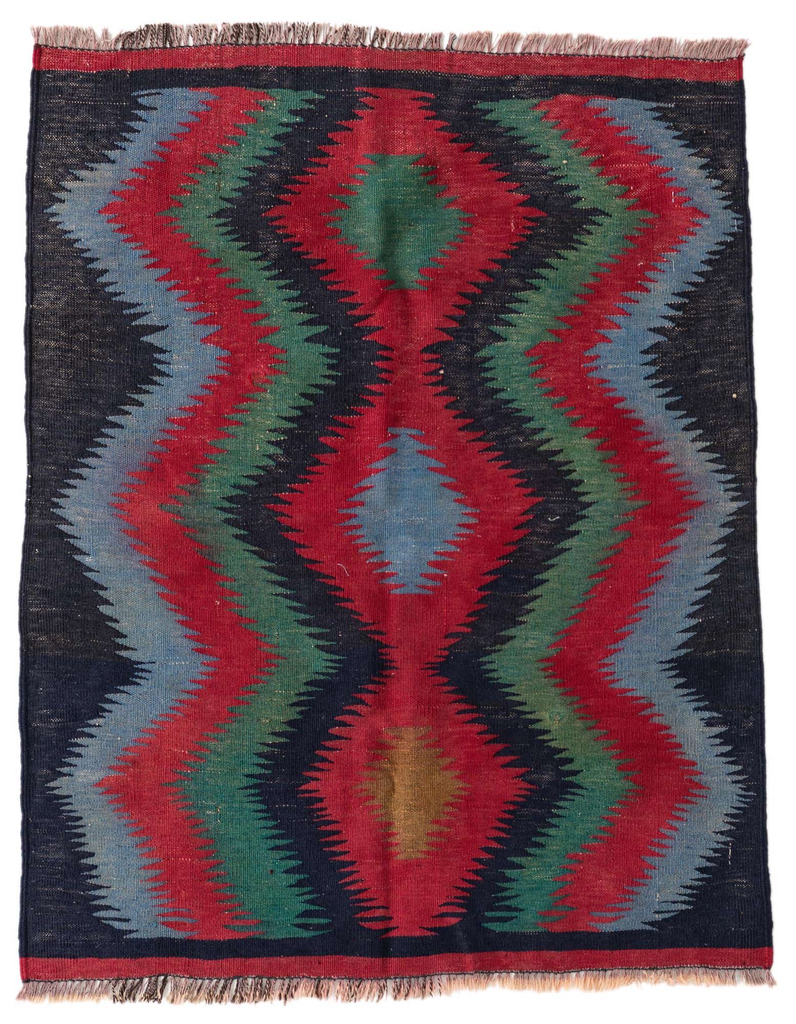 Primary image  3' x 3' 5  Hand Woven Kilim Afghan Wool Square Rug