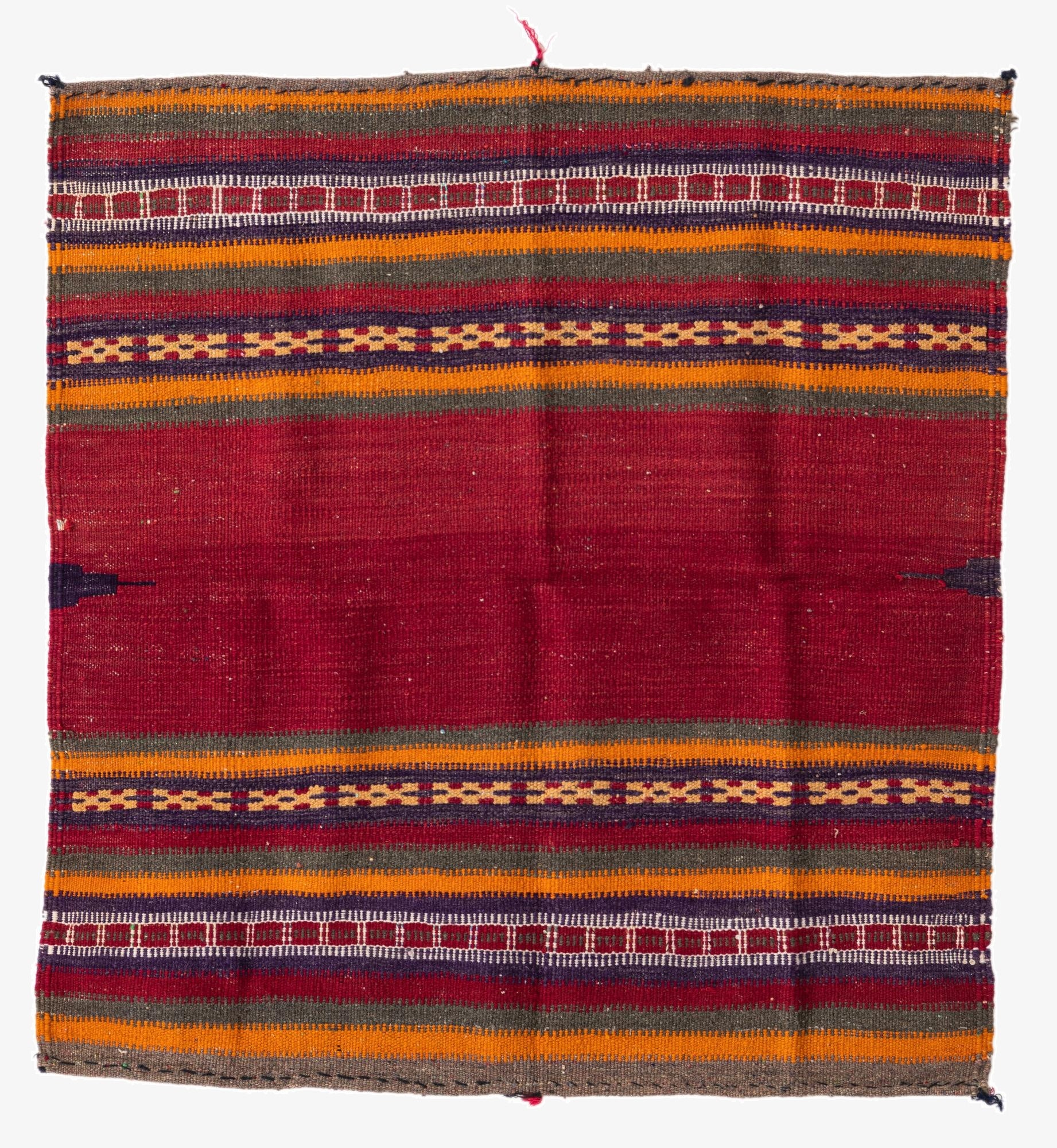  3' 6 x 3' 9  Hand Woven Kilim Afghan Wool Square Rug