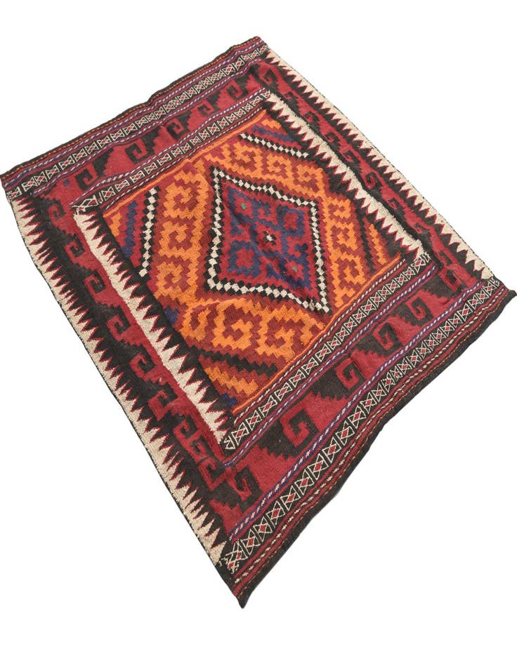 Detail image of  4' 4 x 4' 6  Hand Woven Kilim Fars Wool Square Rug