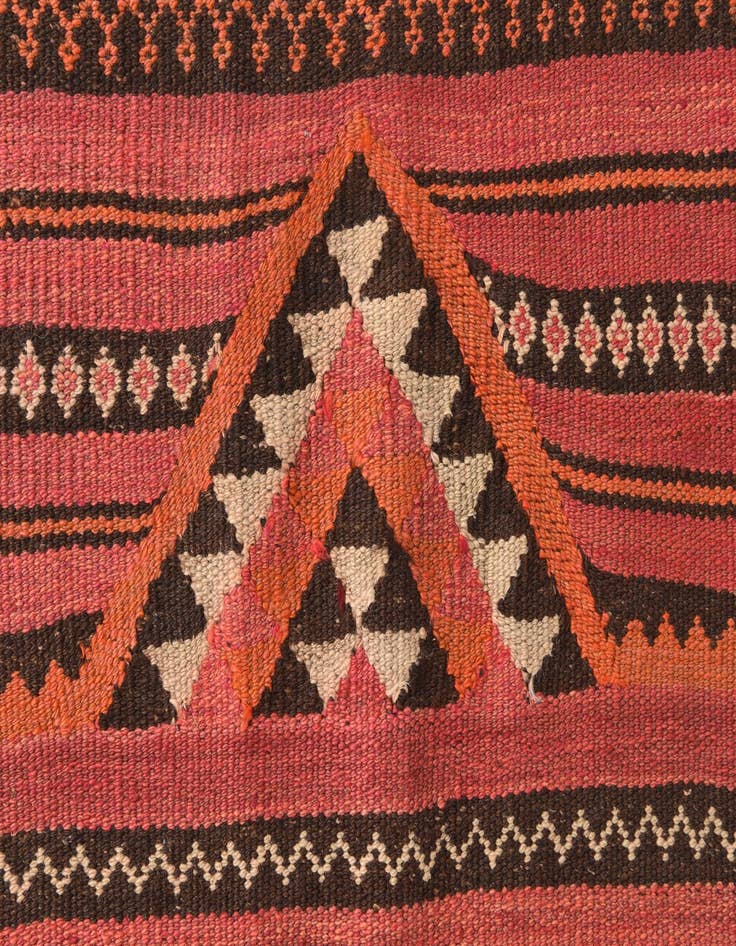 Detail image of  4' 2 x 4' 3  Hand Woven Kilim Fars Wool Square Rug