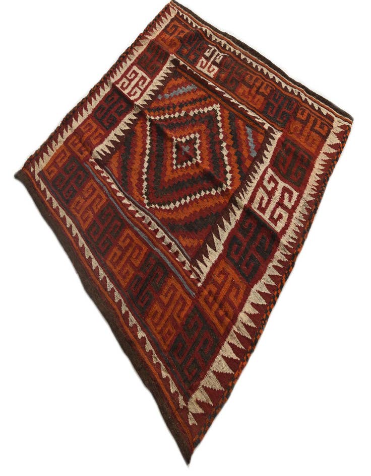 Detail image of  4' 6 x 4' 6  Hand Woven Kilim Fars Wool Square Rug