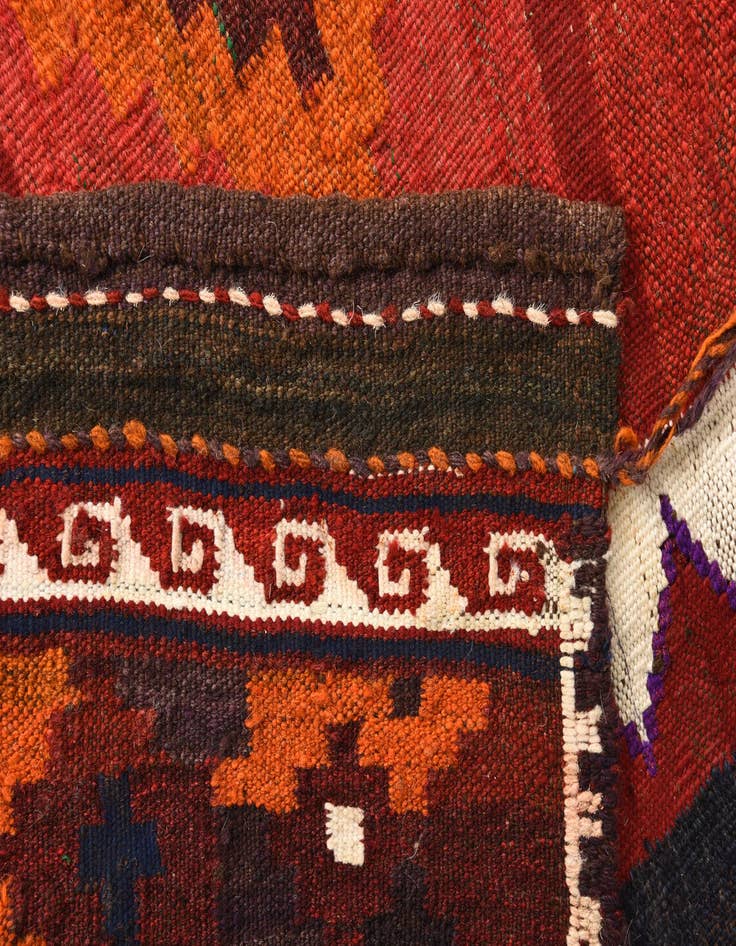 Detail image of  3' 8 x 4' 3  Hand Woven Kilim Fars Wool Square Rug