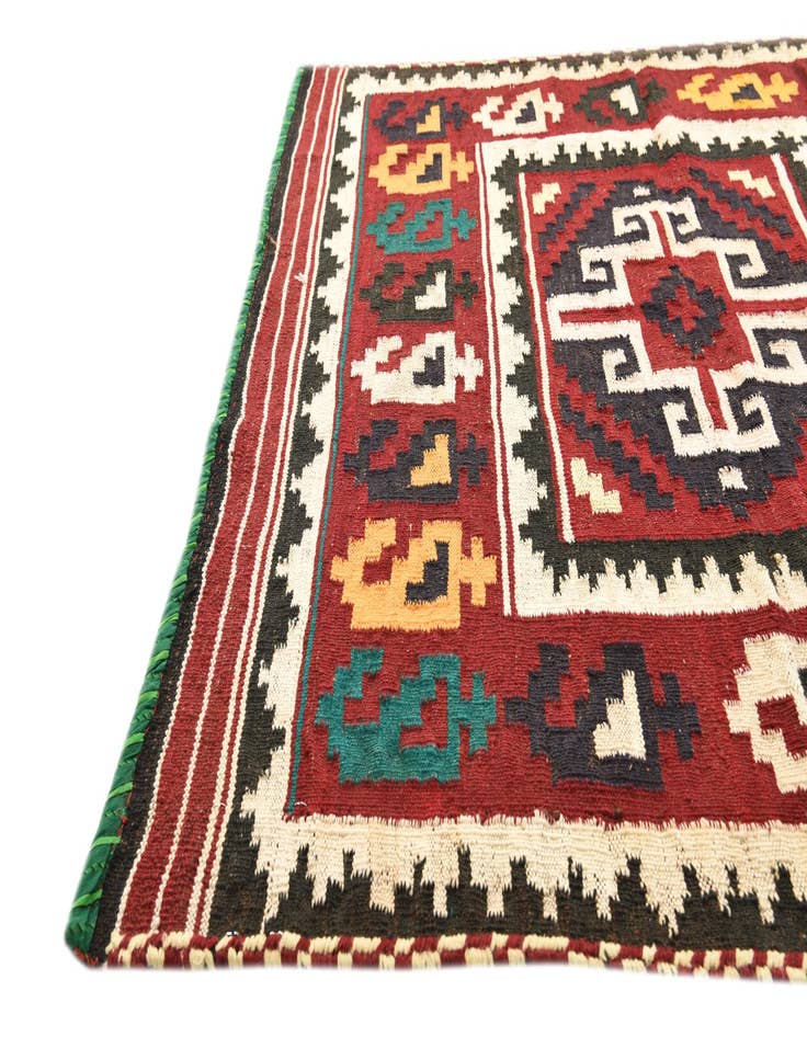 Detail image of  3' 9 x 4' 1  Hand Woven Kilim Fars Wool Square Rug