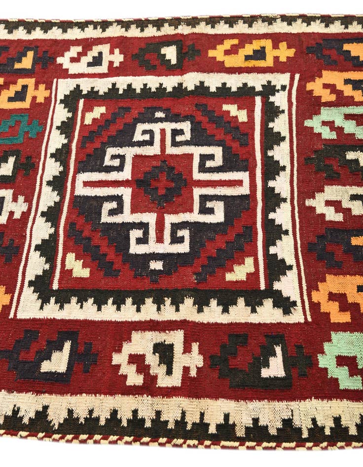 Detail image of  3' 9 x 4' 1  Hand Woven Kilim Fars Wool Square Rug