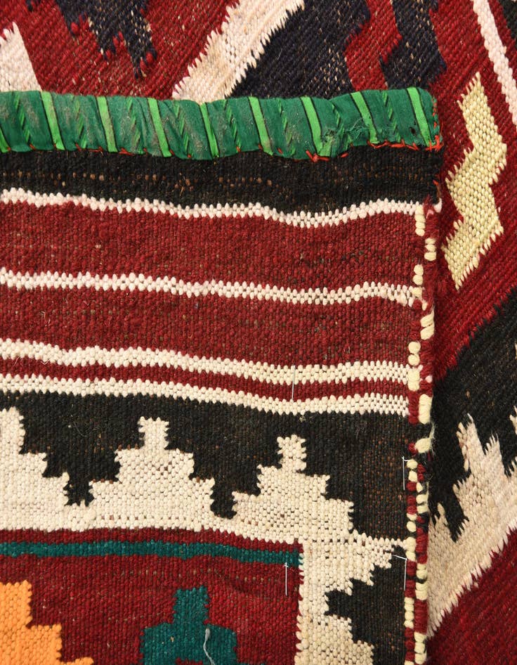 Detail image of  3' 9 x 4' 1  Hand Woven Kilim Fars Wool Square Rug