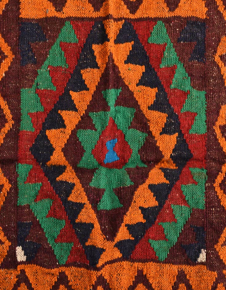 Detail image of  4' x 4' 3  Hand Woven Kilim Fars Wool Square Rug