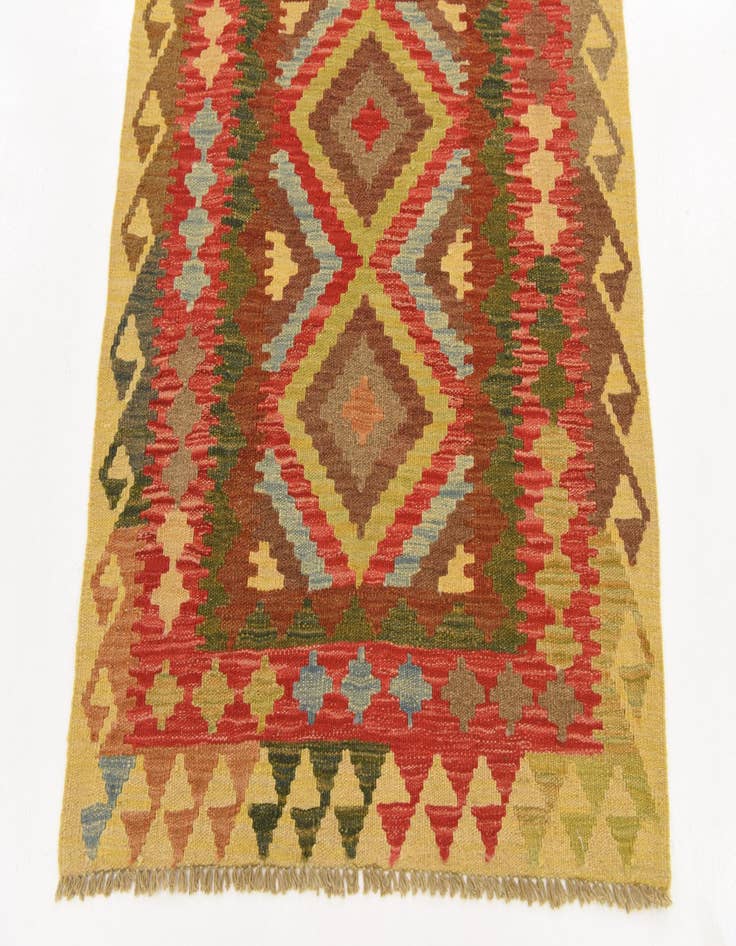 Detail image of  3' 1 x 3' 6  Hand Woven Kilim Maymana Wool Square Rug