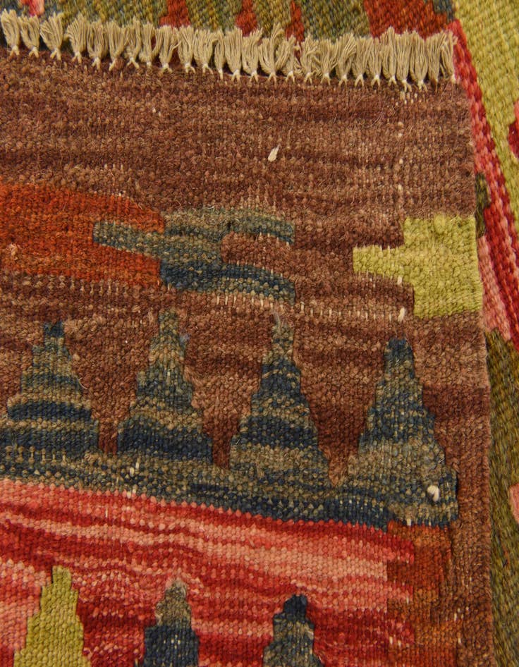 Detail image of  3' 3 x 3' 4  Hand Woven Kilim Maymana Wool Square Rug
