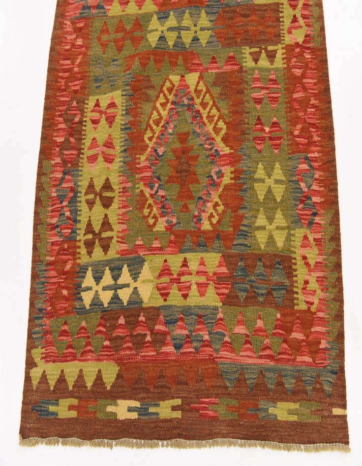 Detail image of  3' 3 x 3' 4  Hand Woven Kilim Maymana Wool Square Rug
