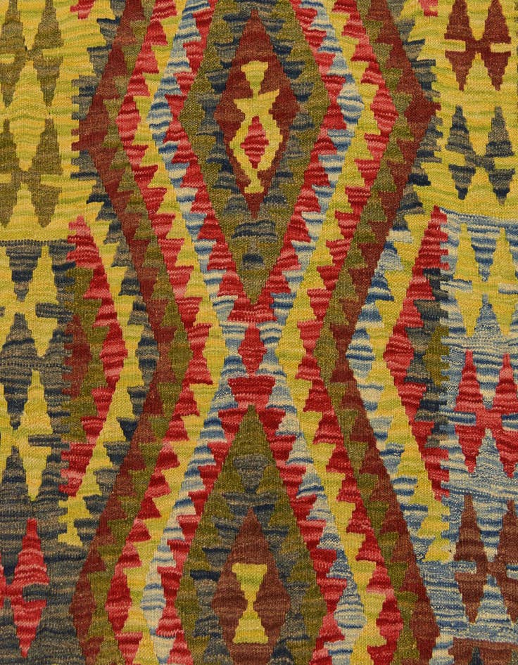 Detail image of  3' 4 x 3' 10  Hand Woven Kilim Maymana Wool Square Rug