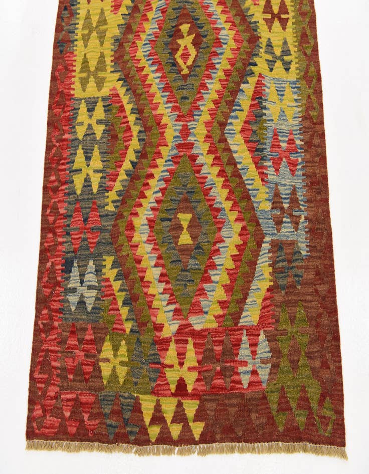 Detail image of  3' 4 x 3' 10  Hand Woven Kilim Maymana Wool Square Rug