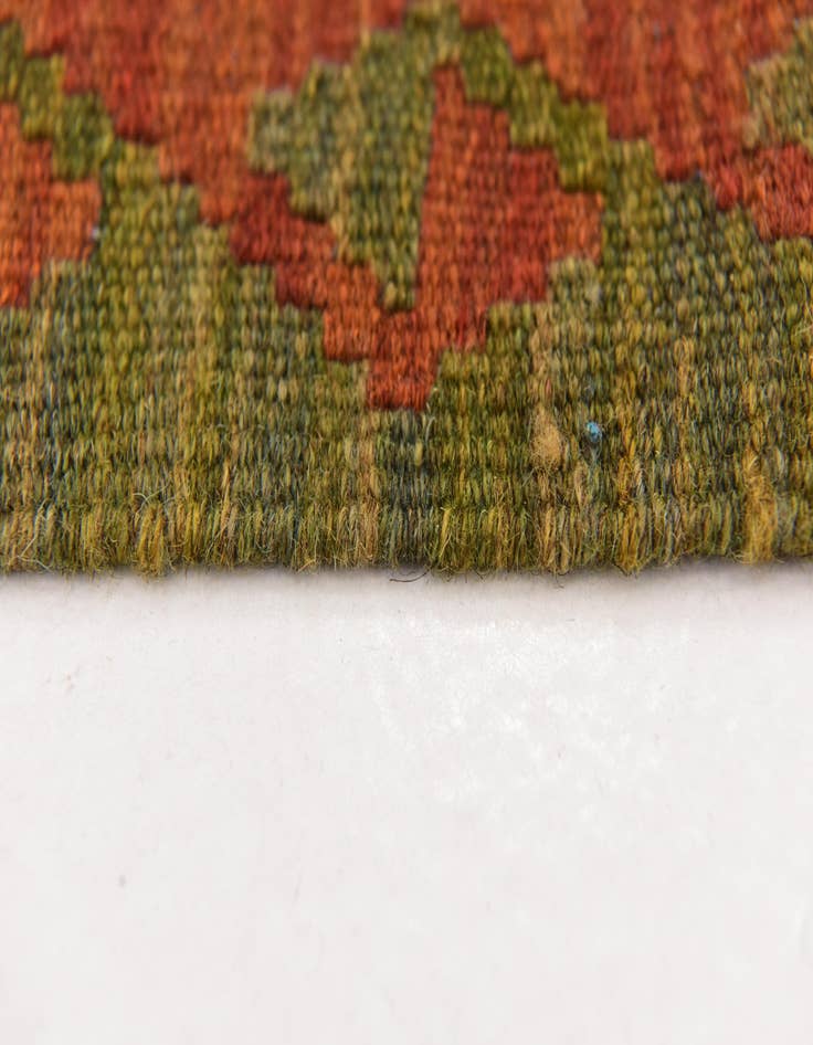 Detail image of  3' 2 x 3' 8  Hand Woven Kilim Maymana Wool Square Rug