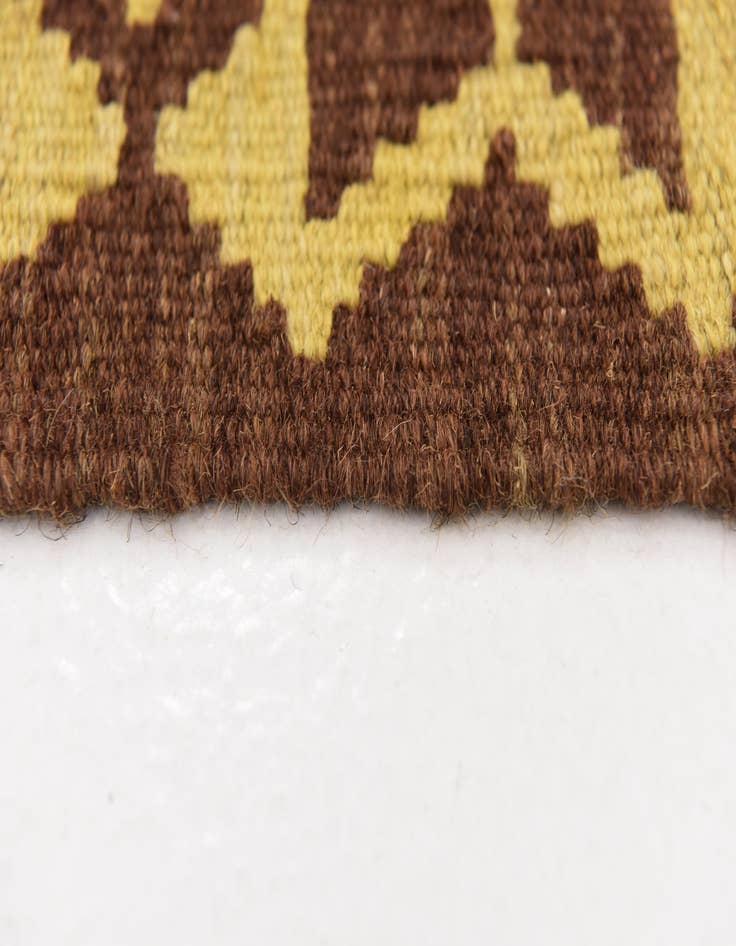 Detail image of  3' 4 x 3' 6  Hand Woven Kilim Maymana Wool Square Rug