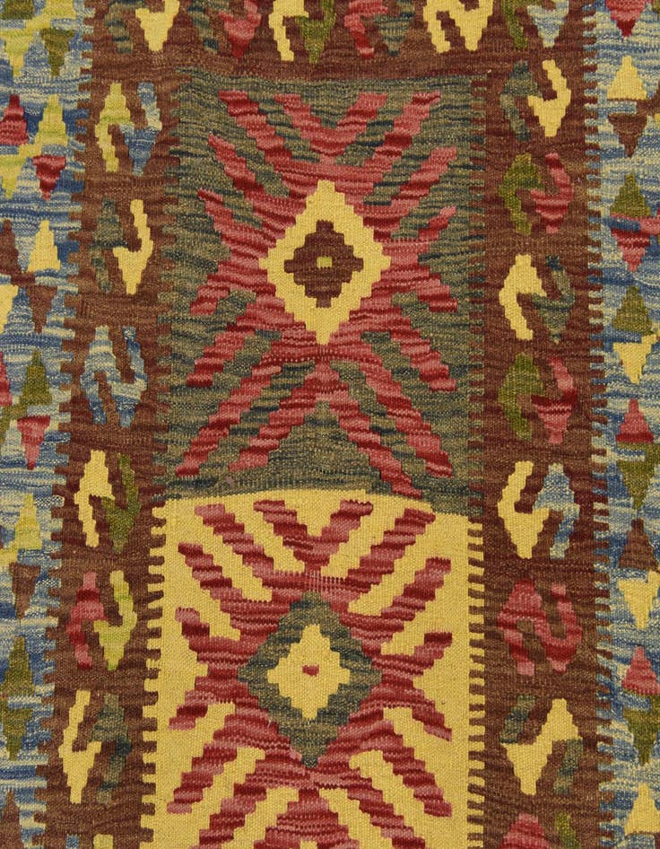 Detail image of  3' 5 x 3' 6  Hand Woven Kilim Maymana Wool Square Rug