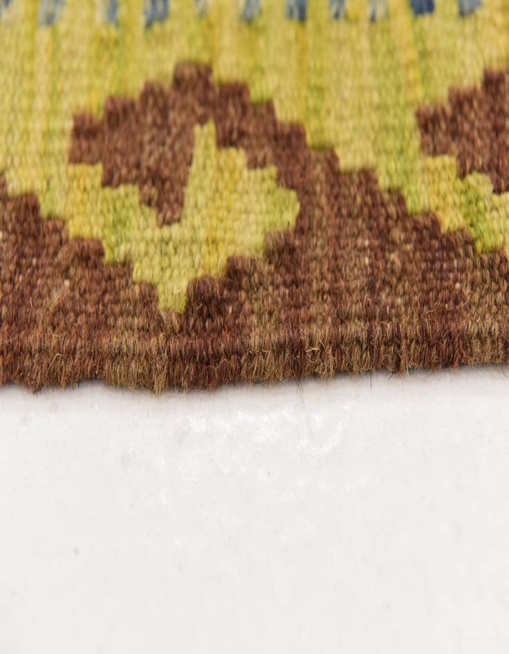 Detail image of  3' 5 x 3' 6  Hand Woven Kilim Maymana Wool Square Rug