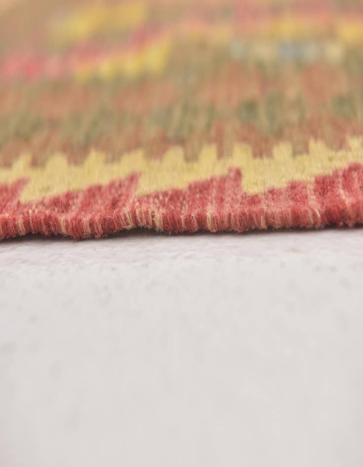 Detail image of  3' 2 x 3' 10  Hand Woven Kilim Maymana Wool Square Rug