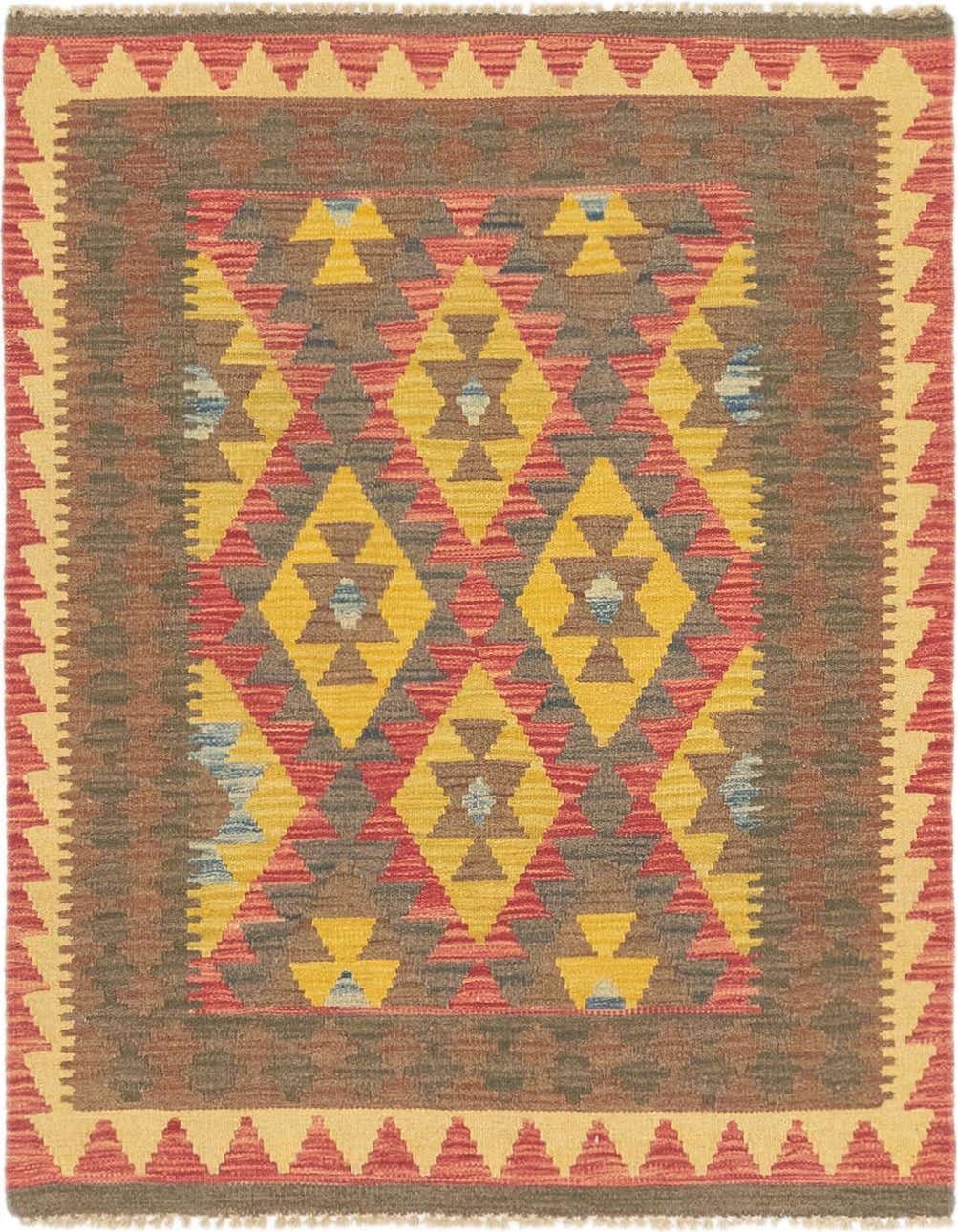 Primary image  3' 2 x 3' 10  Hand Woven Kilim Maymana Wool Square Rug