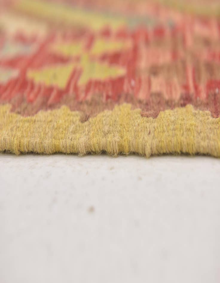 Detail image of  3' 3 x 3' 10  Hand Woven Kilim Maymana Wool Square Rug