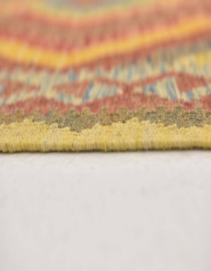 Detail image of  3' 2 x 3' 6  Hand Woven Kilim Maymana Wool Square Rug