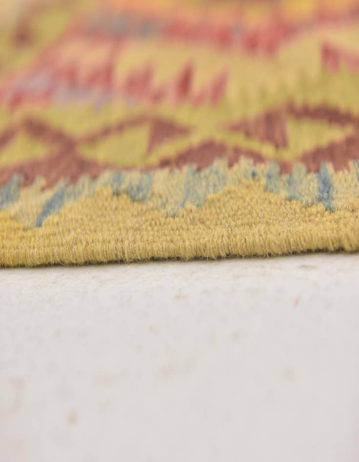 Detail image of  3' 3 x 3' 6  Hand Woven Kilim Maymana Wool Square Rug