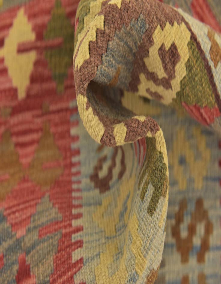 Detail image of  3' 2 x 3' 10  Hand Woven Kilim Maymana Wool Square Rug