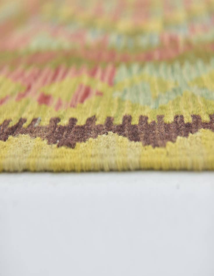 Detail image of  3' 3 x 3' 8  Hand Woven Kilim Maymana Wool Square Rug