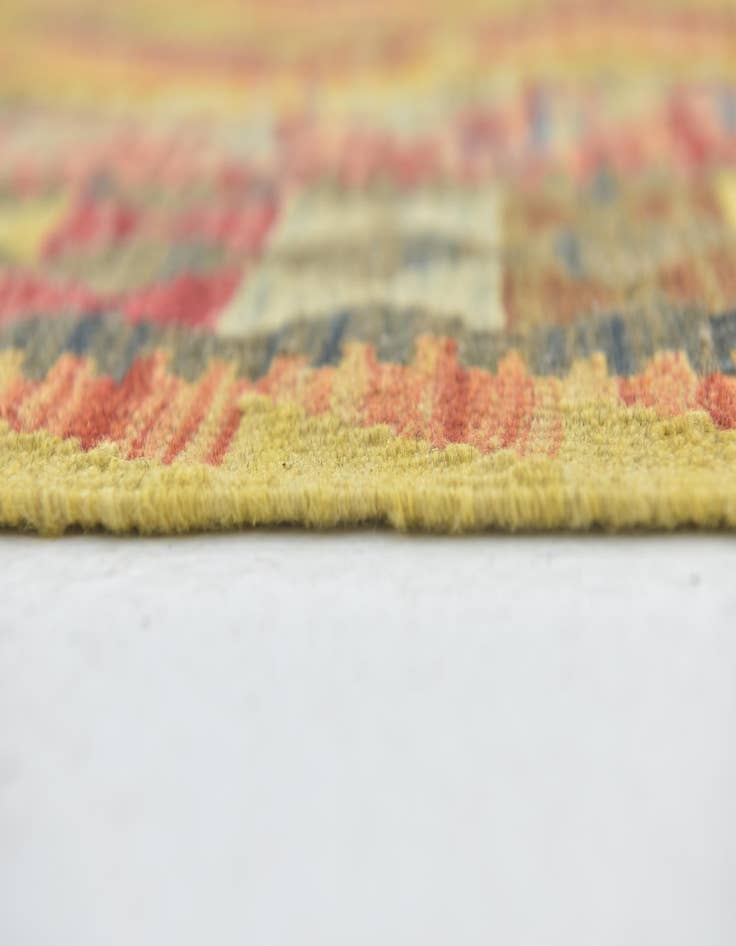 Detail image of  3' 3 x 3' 4  Hand Woven Kilim Maymana Wool Square Rug