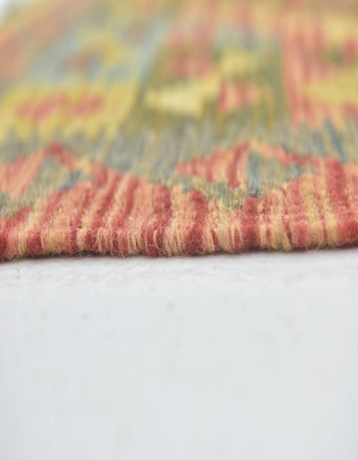 Detail image of  3' 4 x 3' 5  Hand Woven Kilim Maymana Wool Square Rug