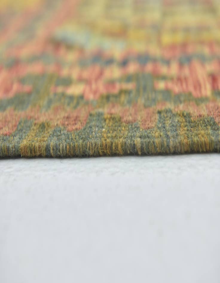 Detail image of 3' 3 x 3' 10 Hand Woven Kilim Maymana Wool Square Rug