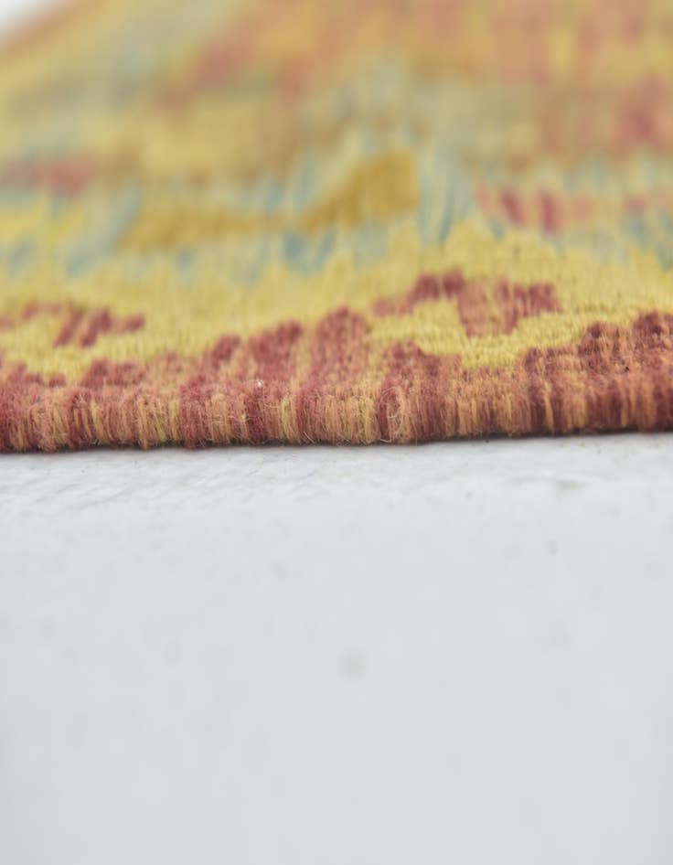 Detail image of  3' x 3' 8  Hand Woven Kilim Maymana Wool Square Rug