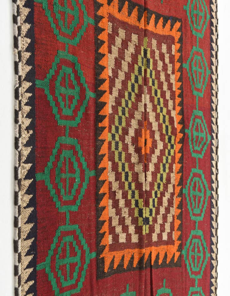 Detail image of  4' 4 x 4' 4  Hand Woven Kilim Maymana Wool Square Rug