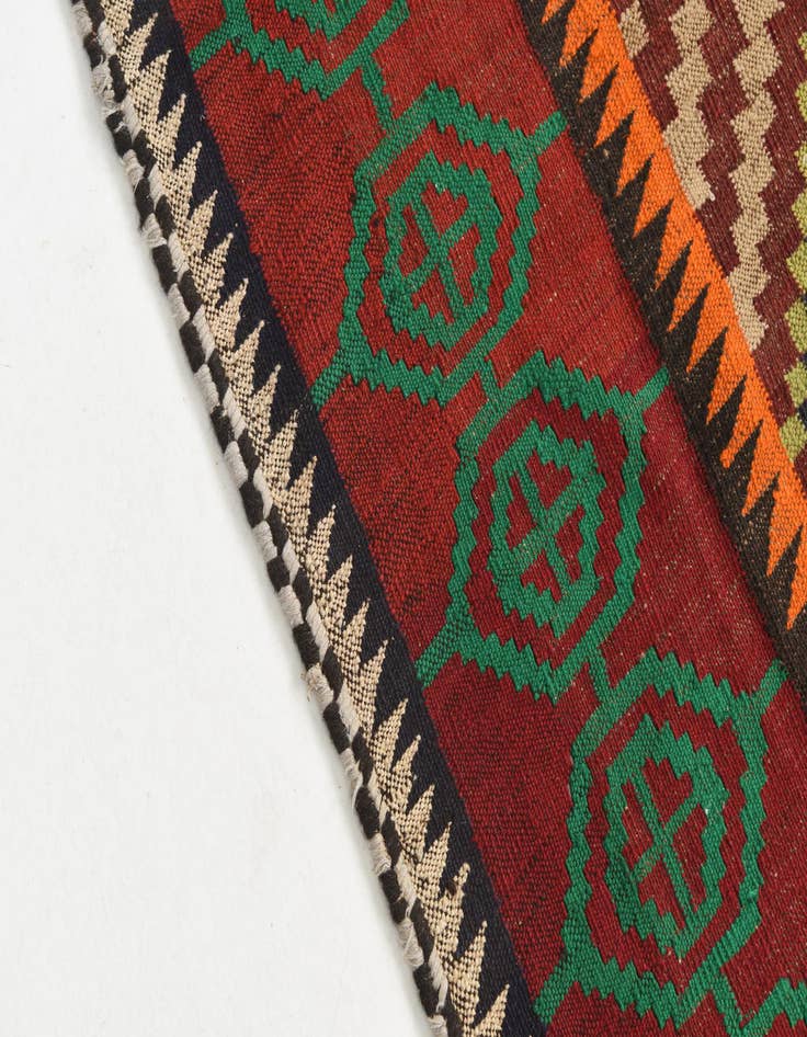 Detail image of  4' 4 x 4' 4  Hand Woven Kilim Maymana Wool Square Rug