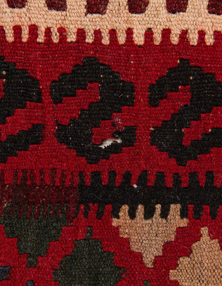 Detail image of 4' 11 x 5' 10 Hand Woven Kilim Maymana Wool Square Rug