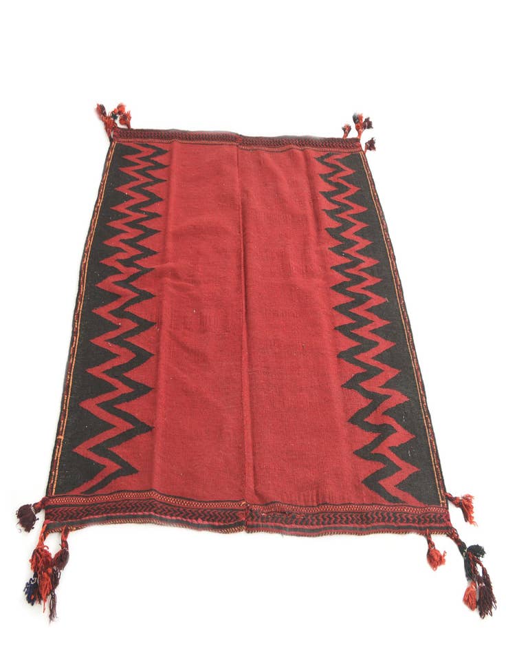 Detail image of  4' x 4' 2  Hand Woven Kilim Modern Wool Square Rug