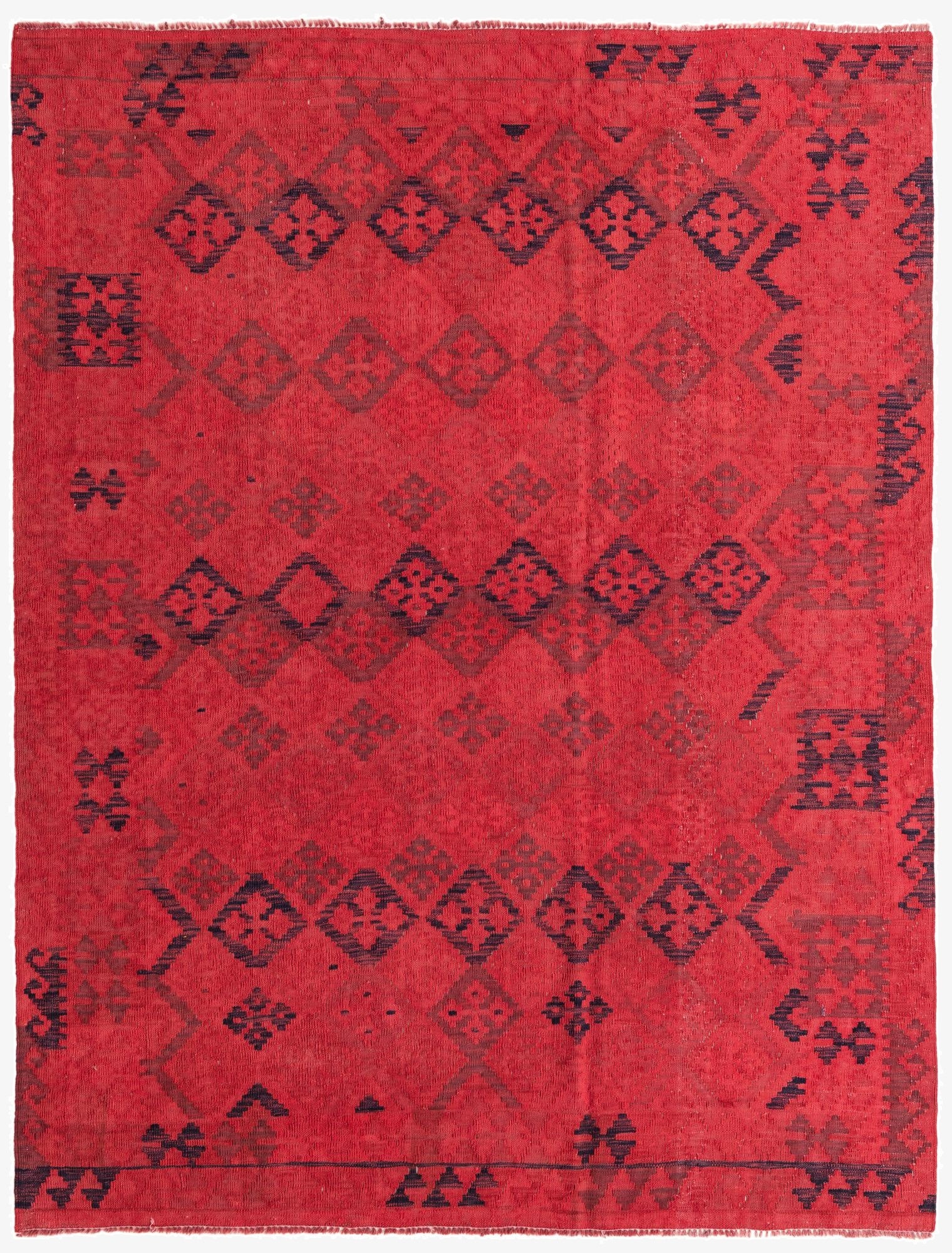  6' 9 x 7' 9  Hand Woven Kilim Modern Wool Square Rug