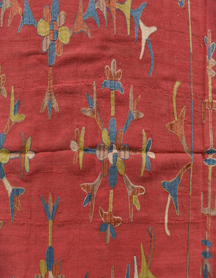 Detail image of  5' 6 x 6' 10  Hand Woven Kilim Suzani Wool Square Rug