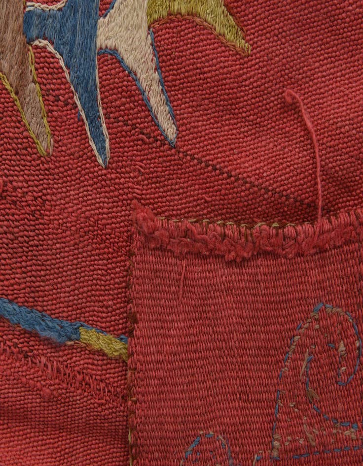 Detail image of  5' 6 x 6' 10  Hand Woven Kilim Suzani Wool Square Rug