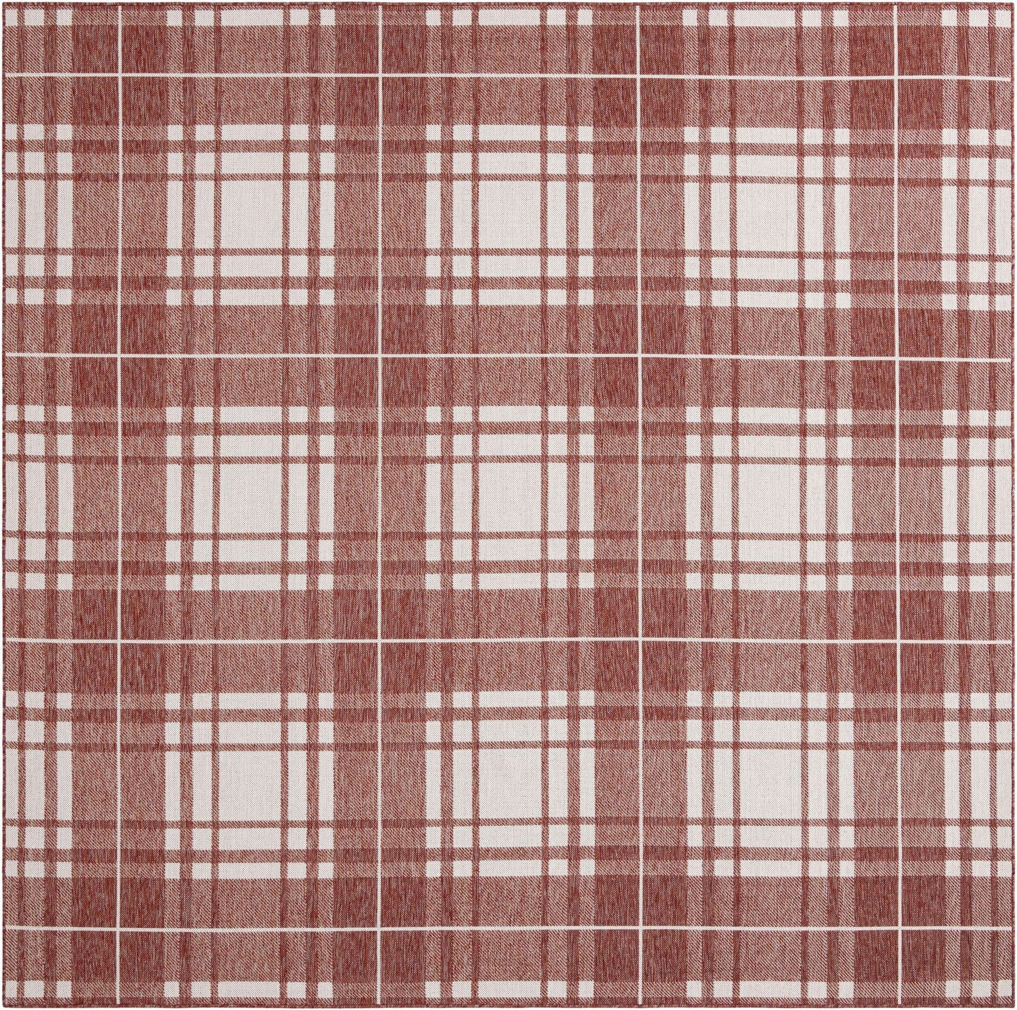  10' x 10'  Washable Checkered Indoor / Outdoor Square Rug
