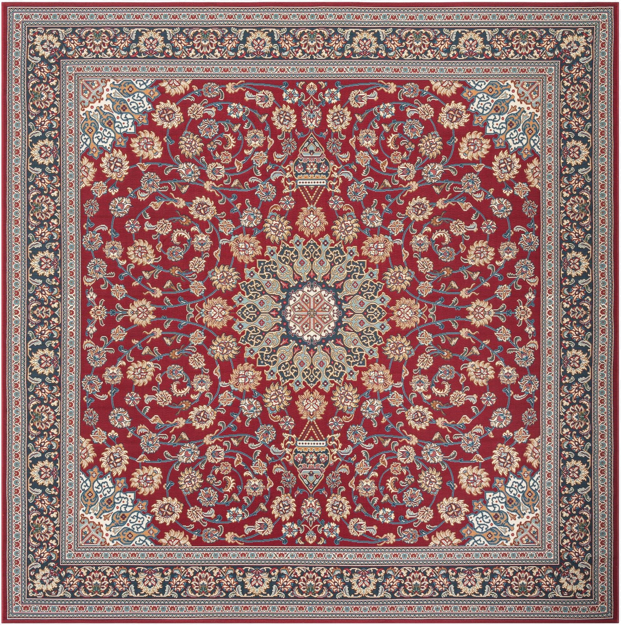  10' x 10'  Washable Traditional Indoor / Outdoor Square Rug