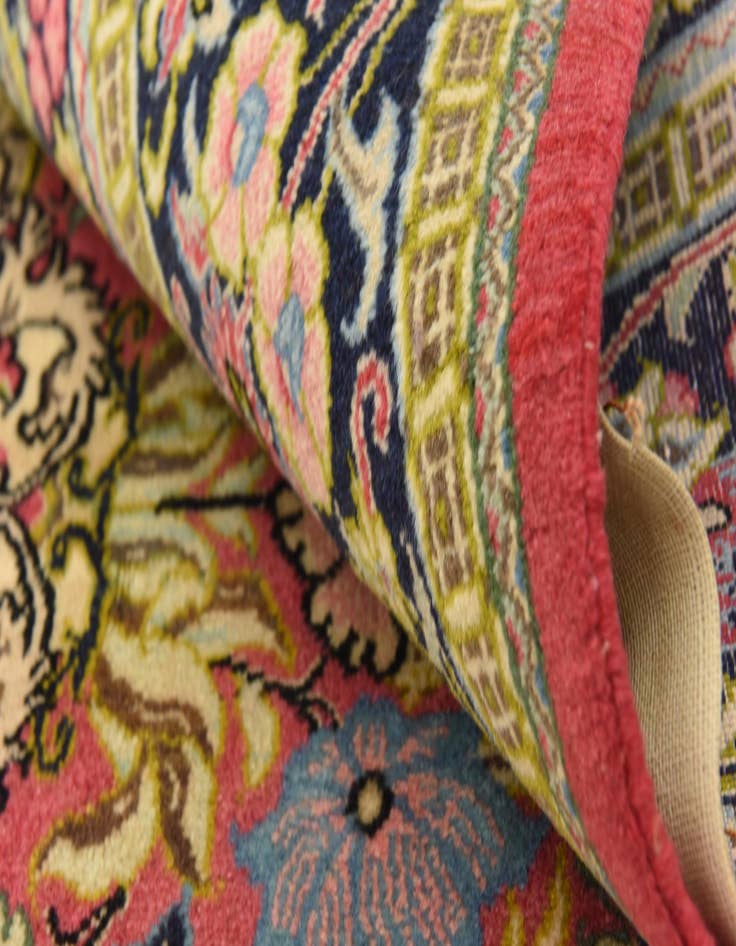 Detail image of  6' 5 x 7'  Hand Knotted Qom Persian Square Rug